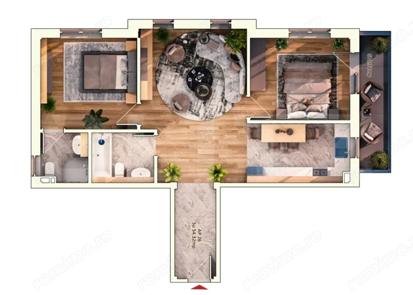 Apartament 3 Camera, 70 mp, 2 Bai, Semifinisat, Zona Dorobantilor — fotografia 3
