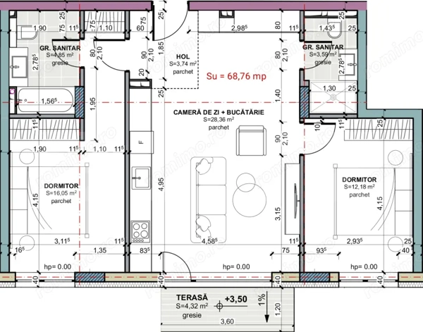Apartament 3 camere, 2 bai, etajul 1, zero comision, Terra Oasului — fotografia 3