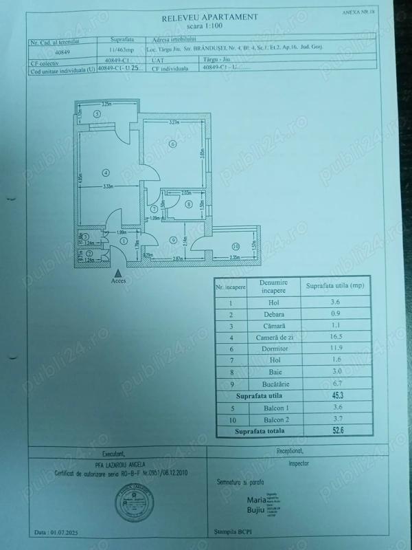 Vând apartament cu 2 camere strada Brânduşei — fotografia 2