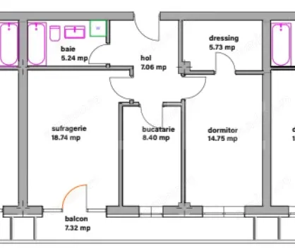 Apartamente moderne cu 2 camere, balcon si dressing - bloc nou in Ghimbav — fotografia 3