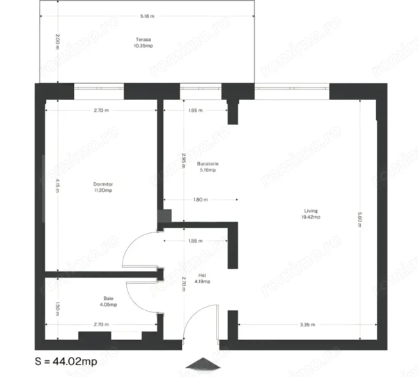 Apartament 2 camere, 43 mp utili+ 10 mp grădină, zona Ghirodei — fotografia 1