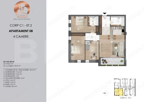 APARTAMENT 4 CAMERE ANSAMBLU REZIDENTIAL CAMPINA RESIDENCE — fotografia 3