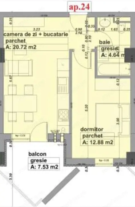 Apartament 2 camere, 51.61 mp, zona Sud-Est — fotografia 3