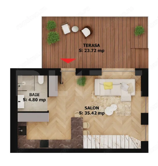 Apartament elegant 2 camere cu terasă – EAS Residence — fotografia 1
