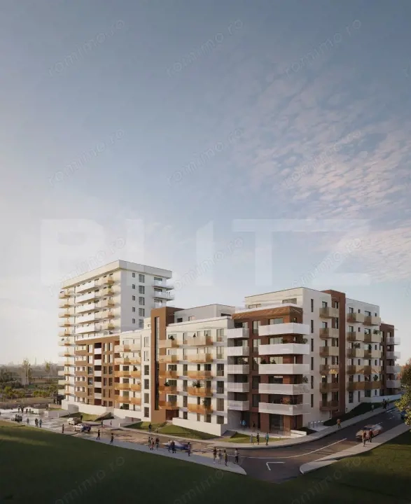 Apartament 2 Camere, 54 mp, 2 Balcoane, Imobil nZEB, Dambu Rotund — fotografia 1