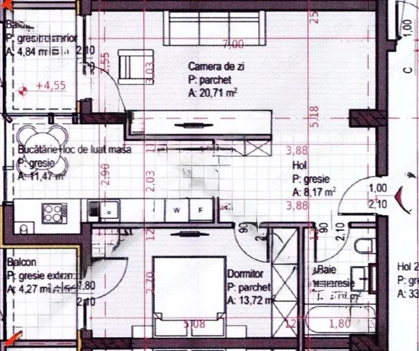 Apartament 2 camere decomandat, 58,7 mp utili + doua balcone, zona Iulius Mall — fotografia 1