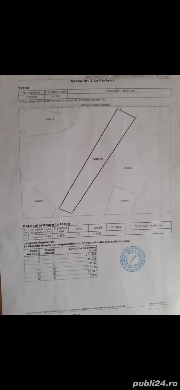 teren extravilan 6300mp langa lac