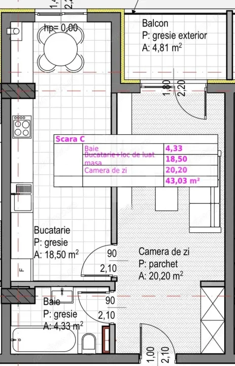 Apartament cu 1 camera + bucatarie inchisa, Soporului – aproape de Iulius Mall — fotografia 1