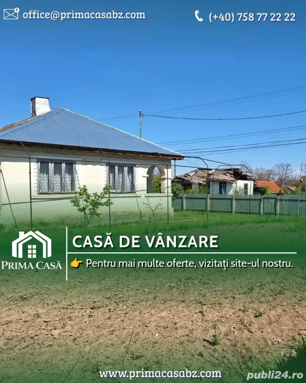 Casa Teren comuna Smeeni BZ teren 2878mp Pret: 40.000 Tip imobil: Casa teren
