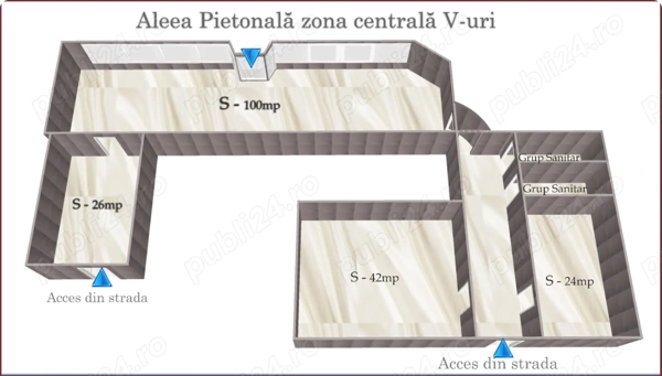 Spațiu Comercial Premium 230mp cu Vitrină de 15ml, Zona Centru Piață