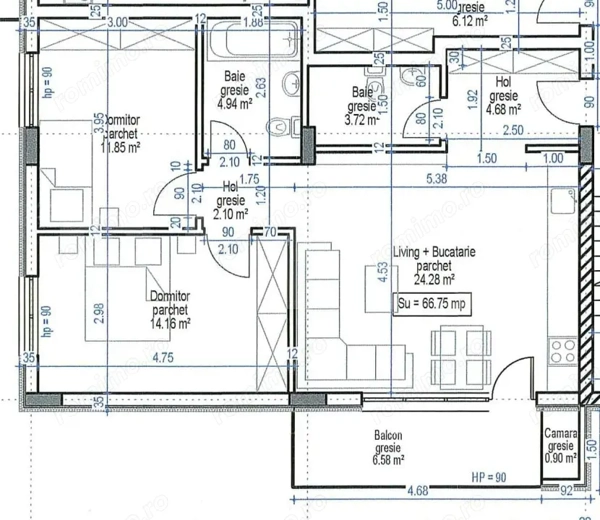 Comision Zero, Apartament finisat, 3 camere, lift, acces restrictionat — fotografia 1