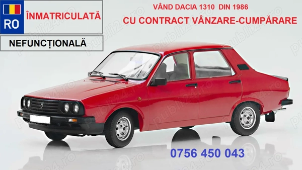 Vând dacia 1310 tx an 1986 nefuncțională înmatriculată