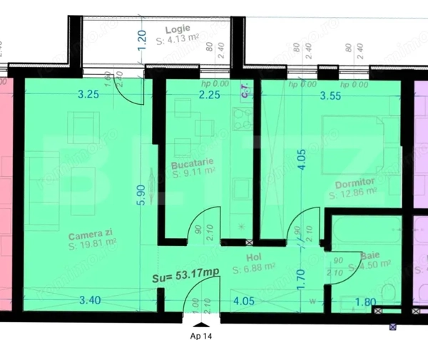 ​Apartament 2 Camere, 53mp | Zona Aradului | Etaj 1 — fotografia 1