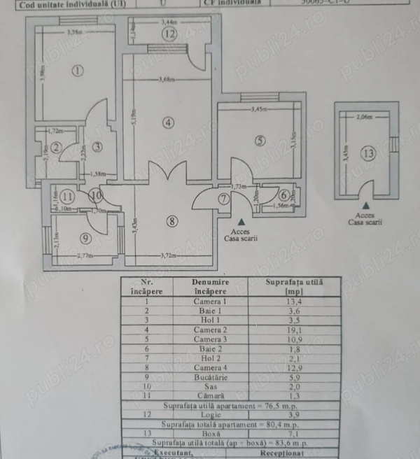 Vând apartament 4 camere bulevardul Traian la H5 — fotografia 1
