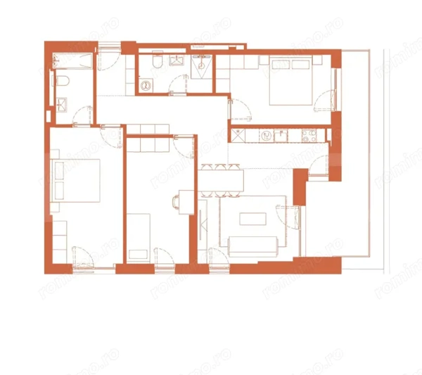 Comision 0! River by Hexagon, Apartament 4 camere, 93 MP, Logie 15 mp — fotografia 1