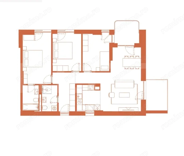 Comision 0! River by Hexagon, Apartament 4 camere, 95.6 MP, 2 BALCOANE — fotografia 1