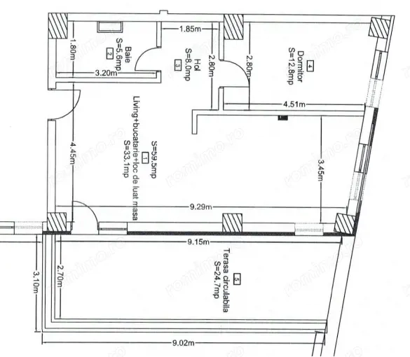 Apartament 2 camere, 59.5mp, bloc nou, zona Corneliu Coposu — fotografia 1