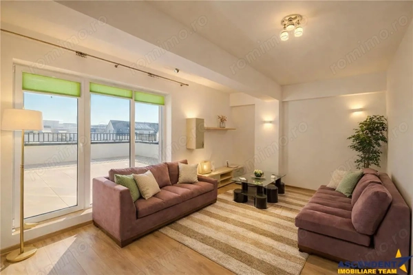 Apartament tip penthouse. mobilat, utilat, 2 terase, 100mp, Tractorul, Brasov — fotografia 1