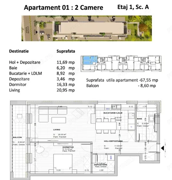 Apartament Luxury 2 camere, open space — fotografia 1