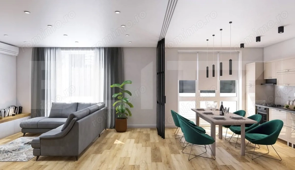 Apartament 2 camere, living cu bucătărie open space, balcon –48 mp utili — fotografia 1