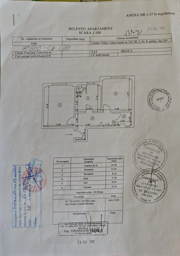 Apartament 2 camere decomandat 50 mp Vidin Calea Galați parter ideal investiție — fotografia 1