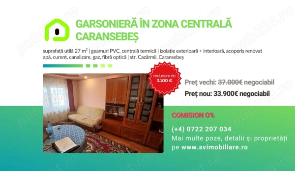 Comision 0% - Garsoniera in zona centrala Str. Cazarmii — fotografia 1