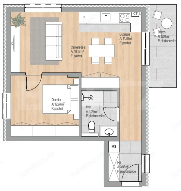 Apartament 2 camere, 50.51 mp, finisat nou, garaj, zona Cetatii — fotografia 1