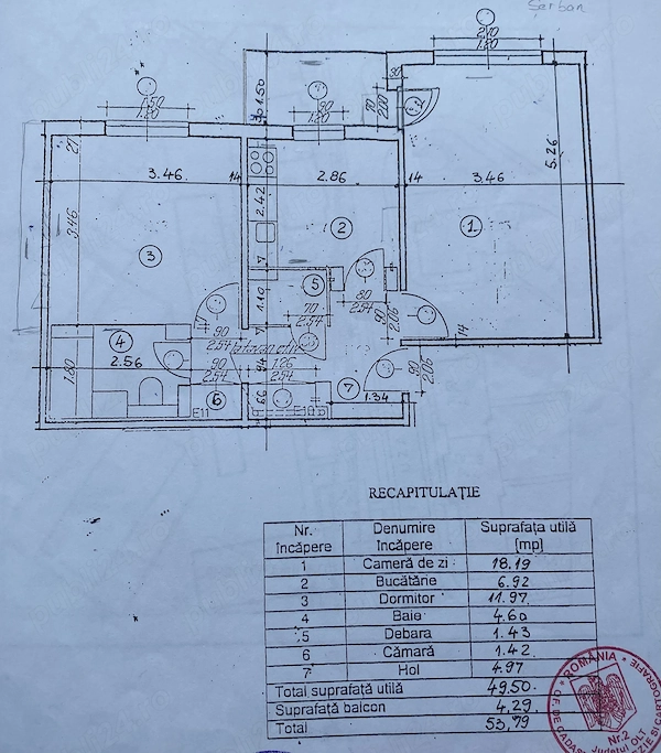 apartament 2 camere, decomandat, balcon, 50 mp, zona Steaua