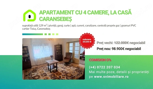 Comision 0% - Apartament cu 4 camere, la casa — fotografia 1