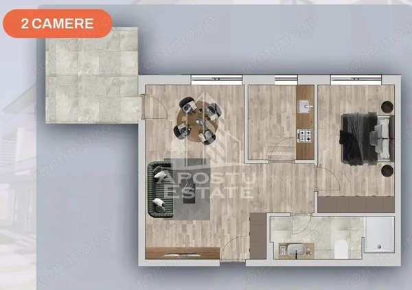 Apartament cu 2 camere in Chisora /Giroc — fotografia 1