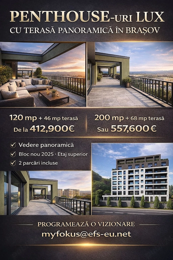 Penthouse Exclusiv "Noble Residence" | Terase Panoramice | Imobil nou finalizat in 2025 Brasov — fotografia 2