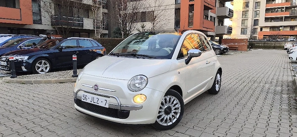 fiat 500 automata 1,2 benzina panorama alb perlat