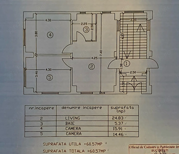 Comision 0%!Vanzare 3 Camere Bucurestii Noi- Laminorului - AFI,1minut fata de Metrou,mobilat utilat