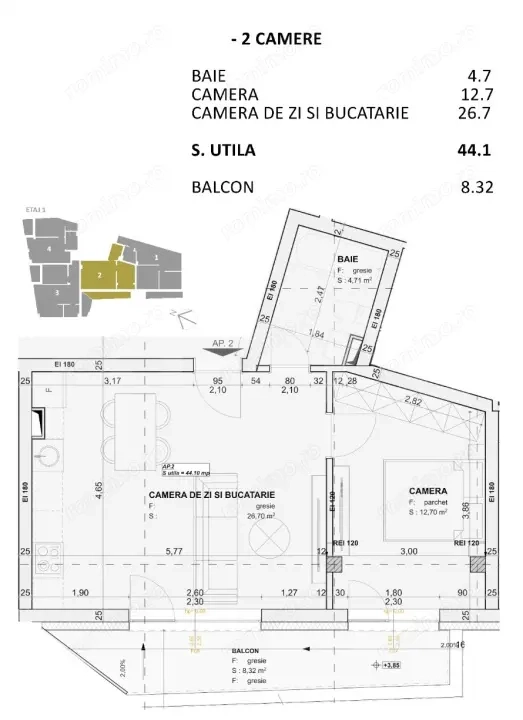 Apartament 2 camere, FINISAT LUX, nZEB, zona Centrala — fotografia 3