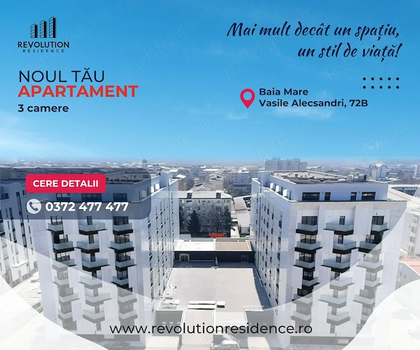 NEW! COMISION 0% - Apartamente 3 camere finisate - str.Vasile Alecsandri 72B, Baia Mare — fotografia 1