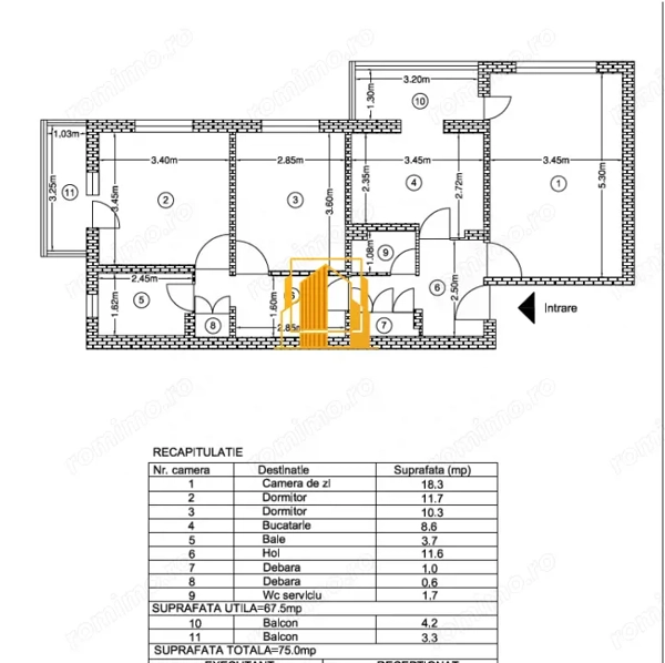 Apartament 3 camere decomandat, 2 balcoane, Exercițiu – Pitești — fotografia 2