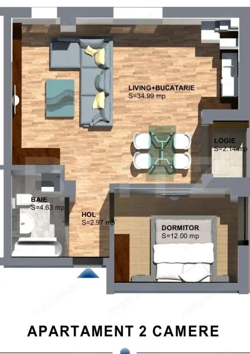 Apartament 2 camere, 55 mp, zona Torontalului — fotografia 1