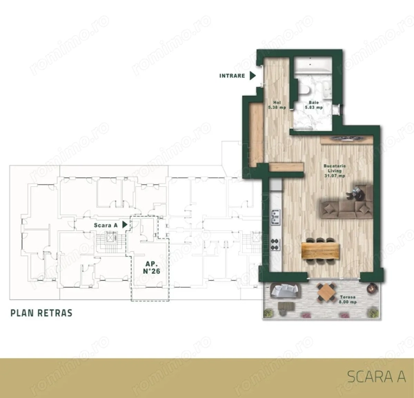 Apartament 26 A- 1 camera-cu mutare imediata-Direct de la dezvoltator — fotografia 3