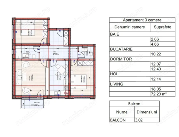 Apartament Sanpetru 3 camere, 2 bai , 72 mp + 3 mp terasa — fotografia 1