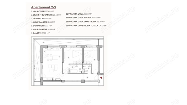 Apartament open space 3 camere, 104.58 mp, 0% Comision, zona Calea Severinului — fotografia 1