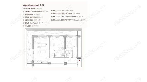 Apartament open space 3 camere 104.19 mp în ansamblu cu 0% Comision la Achiziție — fotografia 1