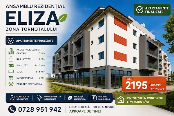 VreauCasaNoua - Apartament 2 camere , bloc nou, Torontalului - Mehala — fotografia 1