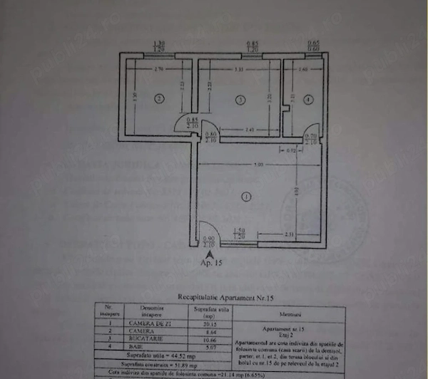 Apartament 2 camere de vanzare — fotografia 1