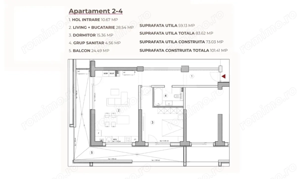 Apartament 2 camere, 83.62 mp, Ansamblu 0% Comision, zona Calea Severinului — fotografia 1