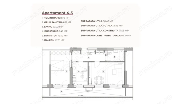 Apartament 2 camere, 75.18 mp, ansamblu 0% Comision Achiziție, Calea Severinului — fotografia 3