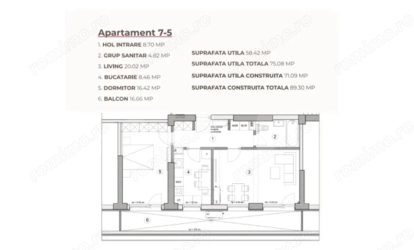 Apartament 2 camere, 75.08 mp, ansamblu 0% Comision Achiziție, Calea Severinului — fotografia 3