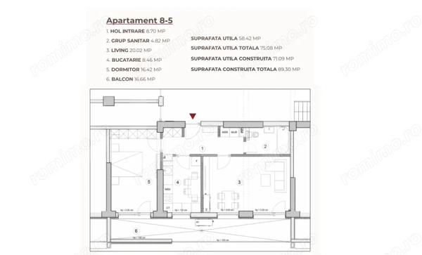 Apartament 2 camere, 75.08 mp, ansamblu 0% Comision Achiziție, Calea Severinului — fotografia 3