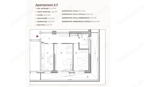 Apartament 2 camere, 82.92 mp, ansamblu 0% Comision Achiziție, Calea Severinului — fotografia 3