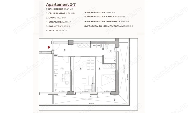 Apartament 2 camere, 82.92 mp, ansamblu 0% Comision Achiziție, Calea Severinului — fotografia 3