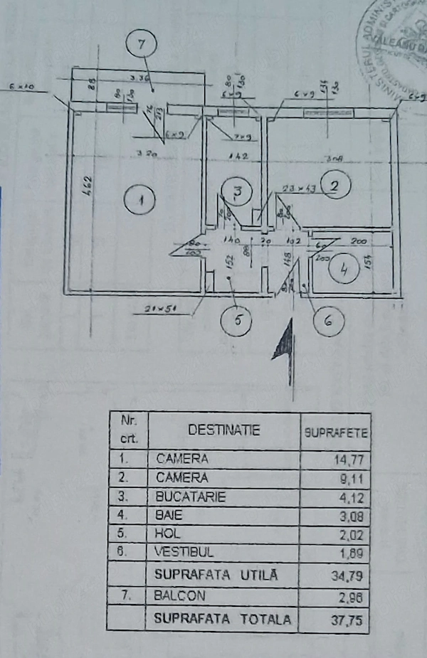 Proprietar - 2 camere, DECOMANDAT, Brâncoveanu - Huedin, Actele la zi, etaj 7 — fotografia 1